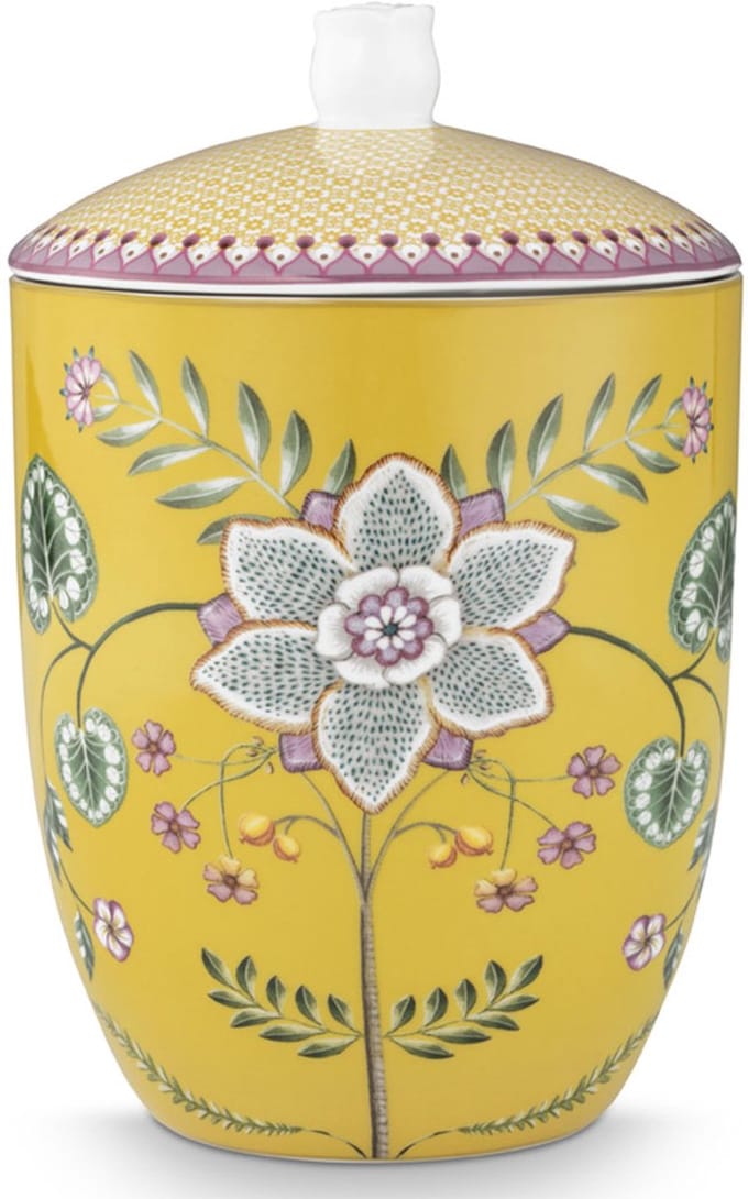 Pip Studio Voorraadpot - Lily&Lotus - Snoeppot - Geel - 14cm