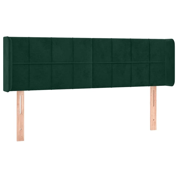 vidaXL - Hoofdbord - LED - 147x16x78/88 - cm - fluweel - donkergroen