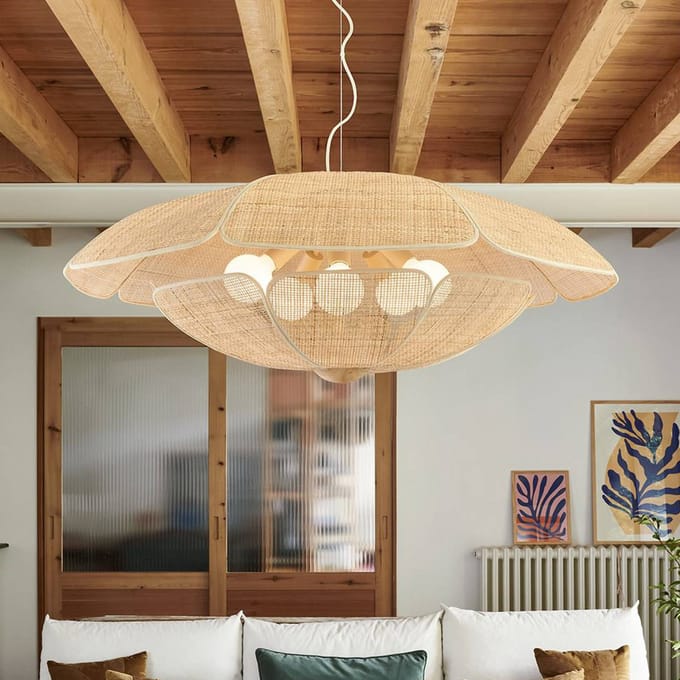 MARKET SET hanglamp Coquillage, 110 cm, naturelkleurig rotan