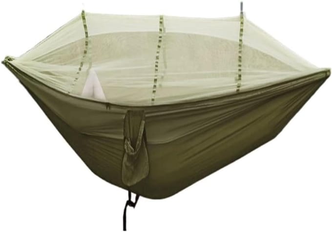 Kampeer Hangmat - Buitenbed - Ontspanning Buiten - Met Klamboe - Breed - Verschillende Kleuren