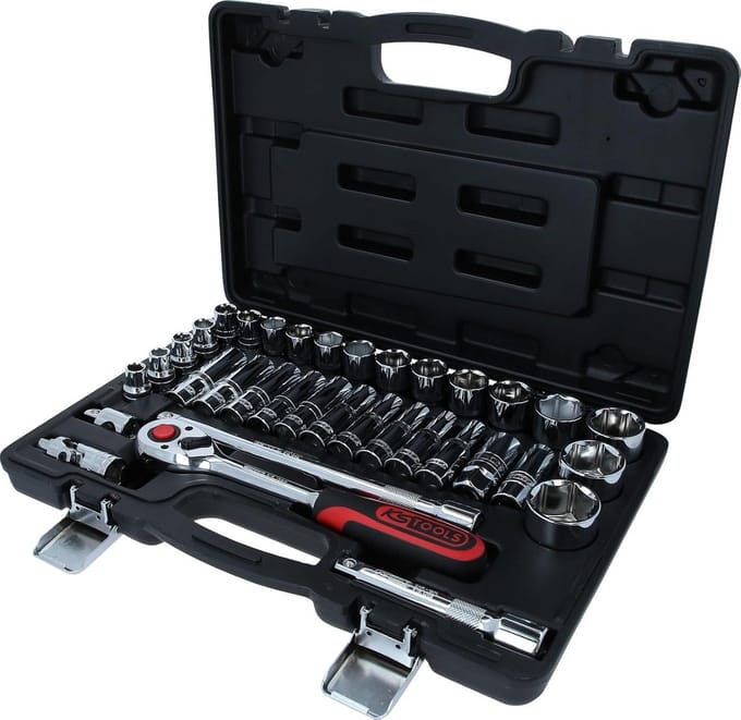 Dopsleutelset 1/2 Inch - 35 Delig - Chroom Vanadium - In Koffer