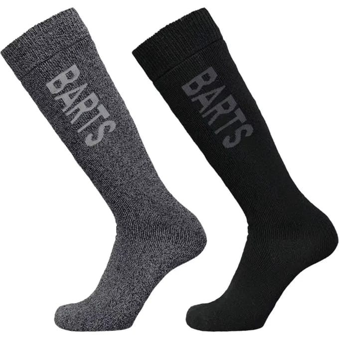 BARTS Basic Skisock 2 Pack Wintersportsokken Unisex - Grijs & Zwart - Maat 43- 46