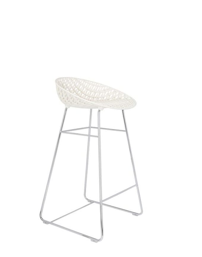 Kartell Smatrik Barkruk - wit/chroom