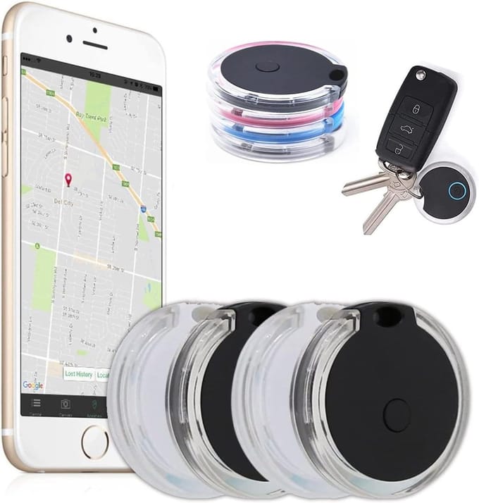 Smart Tracker Set - Sleutelvinder Alarm - Spullen Terugvinden - Twee-weg Zoeken - 4 Stuks - Zwart