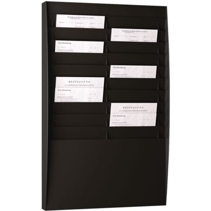 Paperflow wandfolderhouder A4, 2x10 vakken, zwart