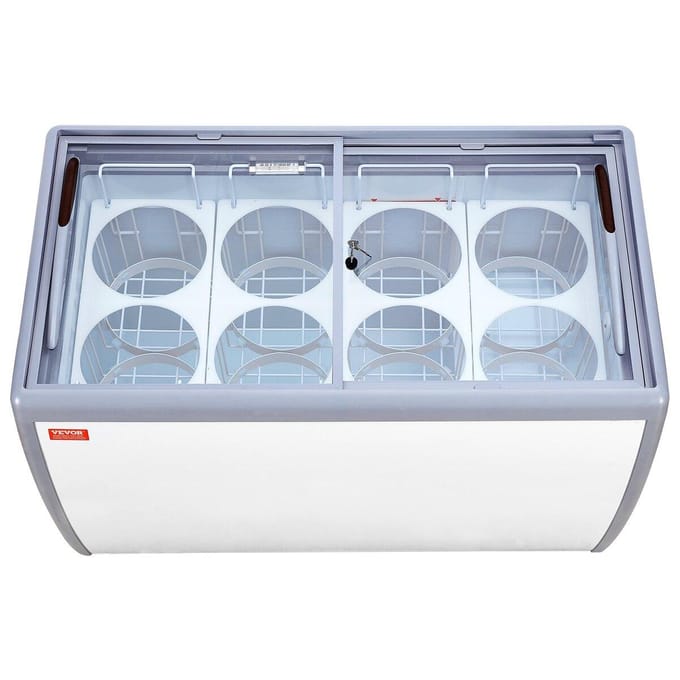 Vitrine réfrigérée pour crème glacée commerciale 370 L Congélateur à bacs Gelato