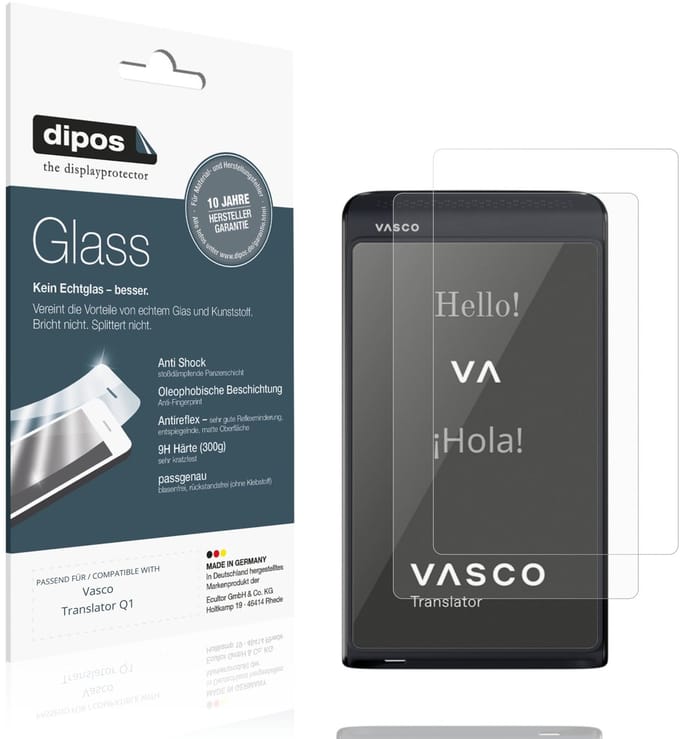 dipos – 2x Matte Pantserfolie geschikt voor Vasco Translator Q1 | 9H Screenprotector