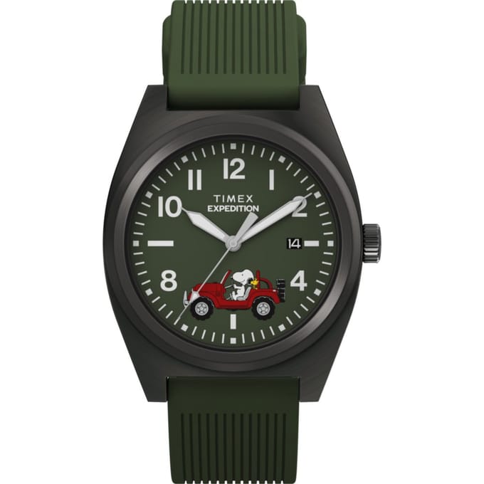 Timex Peanuts Expedition Field TW2Y52500 Horloge - Siliconen - Groen - Ø 39 mm