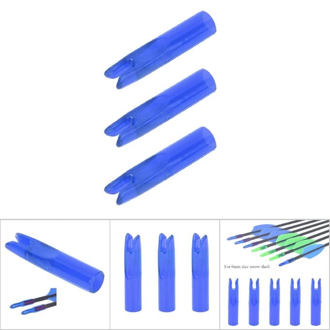 50 stuks Draagbare Plastic Boog Pijl Nok Inzetstuk Staart Boogschietaccessoire voor 6mm Schachtblauw