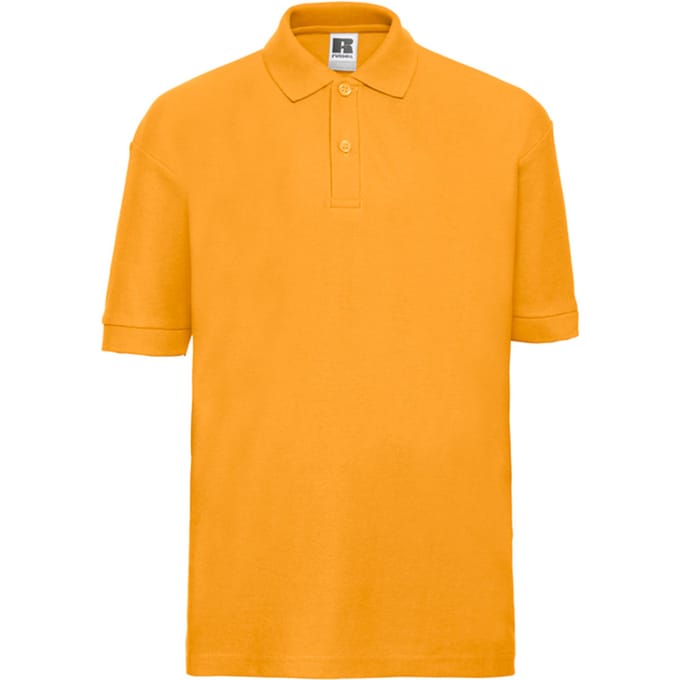 Russell Poloshirt van katoen voor kinderen (Zuiver goud)