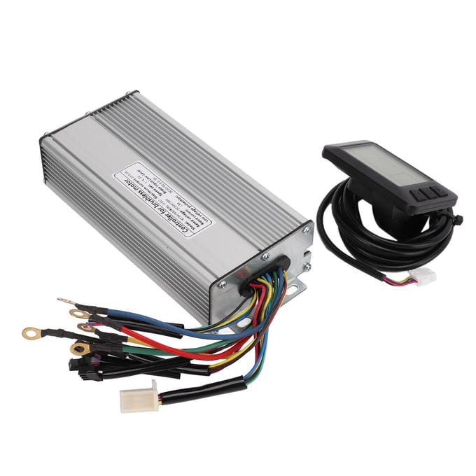 Kit de Conversion Vélo Électrique Contrôleur 30A Panneau d'Affichage LCD7U Ensemble Connecteur Commun pour Moteur CC 36V 48V 1000W gray