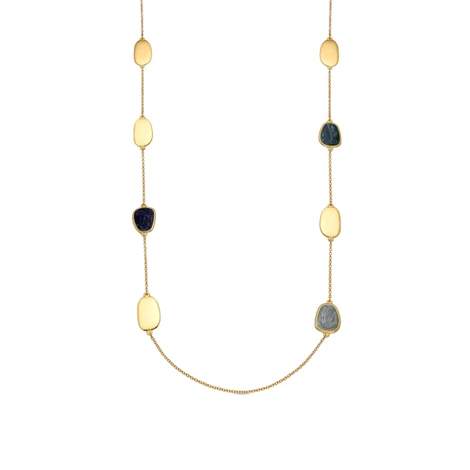 Luxeketting met Blauw Lak 18k goud afwerking - Talyu