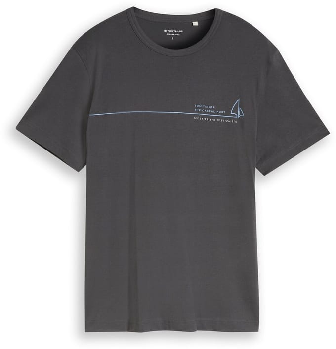 Tom Tailor - T-shirt met print - Maat XXL - Tarmac Grey