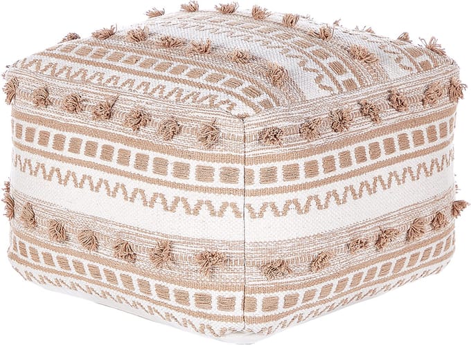 KARAW - Poef - Lichtbeige - Katoen