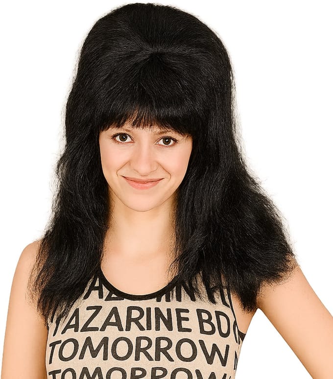 Verkleedpruik Lang Zwart – Retro Look – Party & Carnaval