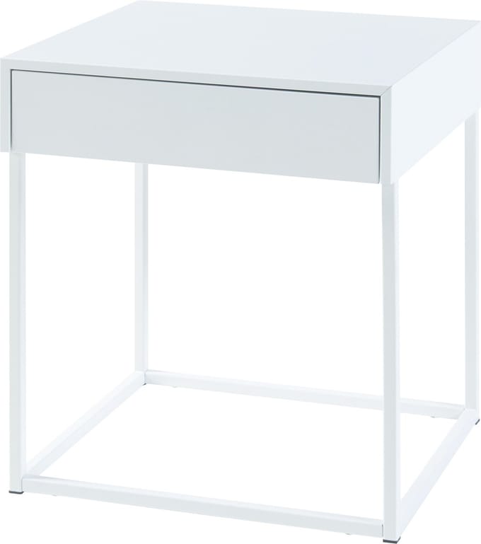 Bijzettafel Rautjärvi met lade 50x43x41 cm wit mat