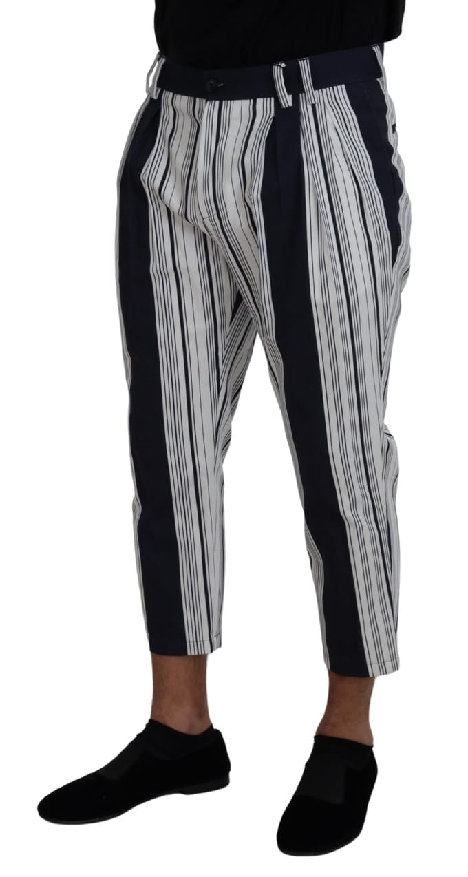 Dolce Gabbana Verticaal Gestreepte Cropped Broek
