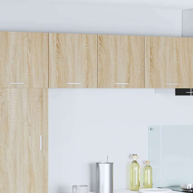 vidaXL - Hangkast - 2 - st - Sonoma - Eik - en - Wit - Bewerkt - hout