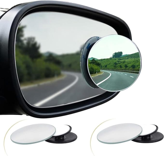 Dodehoekspiegel Set - Convex Spiegels - Veiliger Rijden - 360 Graden Verstelbaar - 2 Stuks - Zilver