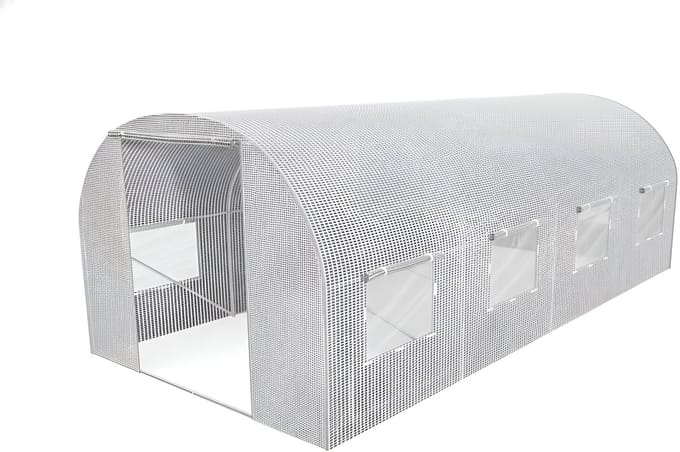 Awtools Tuinkas - Professionele Constructie - 3x4,5x2m - Roldeuren - 8 Ramen met Muggengaas