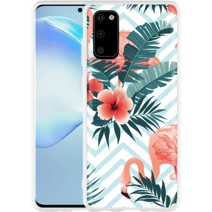 Just in Case Galaxy S20 Flamingo Flowers Case Standaard