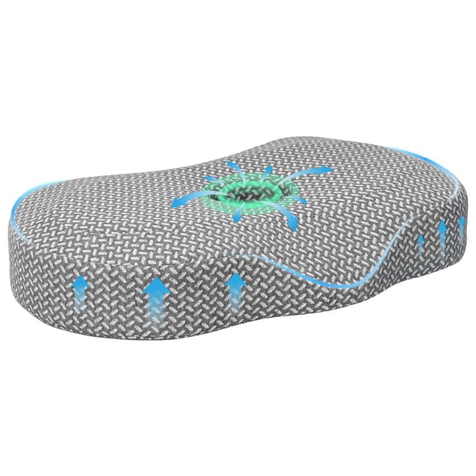 vidaXL - Nek - kussen - Grijs - Traagschuim - 53 - x - 34,5 - x - 10,5 - cm