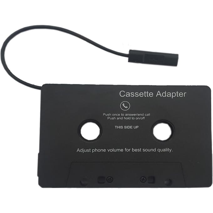 BT-cassetteadapter voor auto met stereo-audio Draadloze cassetteband naar Aux-adapter Smartphone zwart