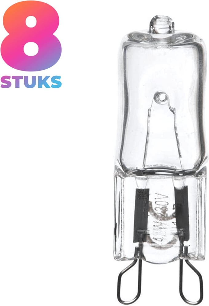 8x Mini Halogeenlamp G9 - 28W - Warm Wit Licht (2700K) - 300 lm - 2 jaar - Dimbaar