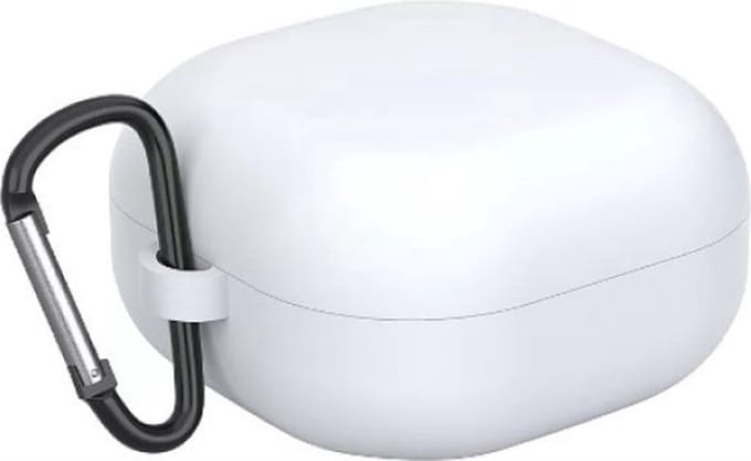 New Age Devi - Handige Siliconen Case met Karabijnhaak voor Galaxy Buds2 Pro in Wit
