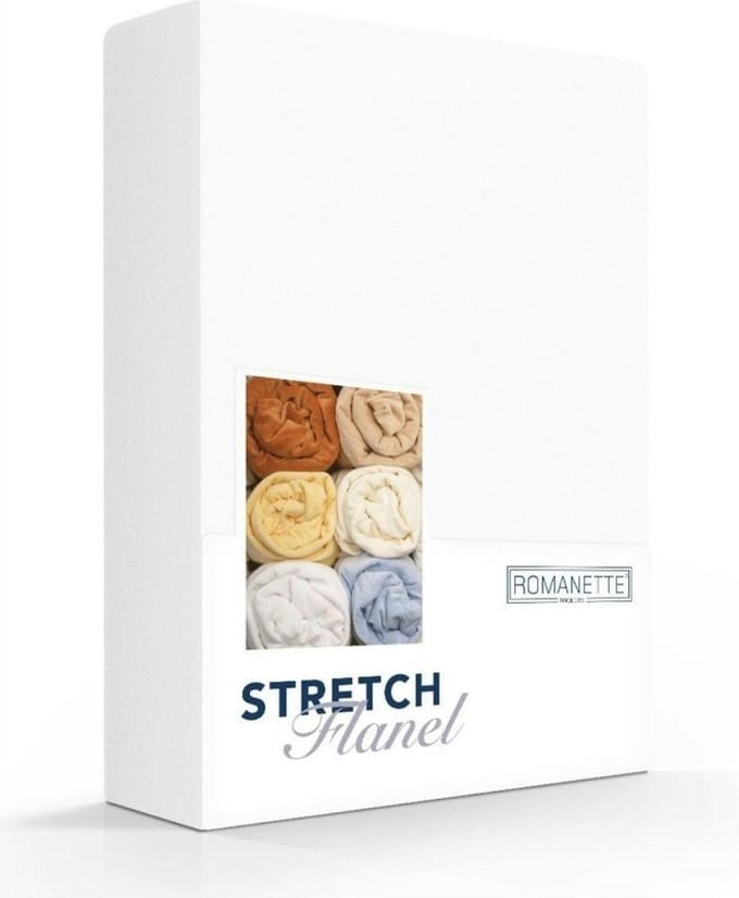 Luxe Hoeslaken Verwarmend Flanel Stretch - Wit
