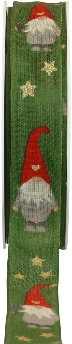 Kerstlint Kabouter Groen 25mm 20m