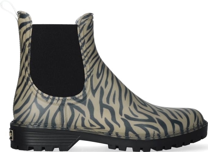 Toni Pons Calvi Dames Regenboots Zebra | Beige | Rubber | Maat 41 | CALVIzebra