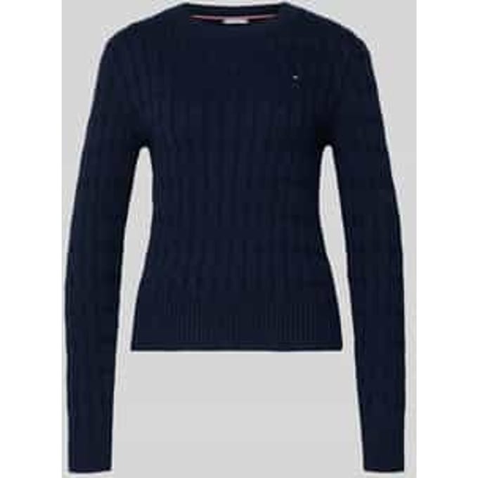 Slim fit gebreide pullover van puur katoen