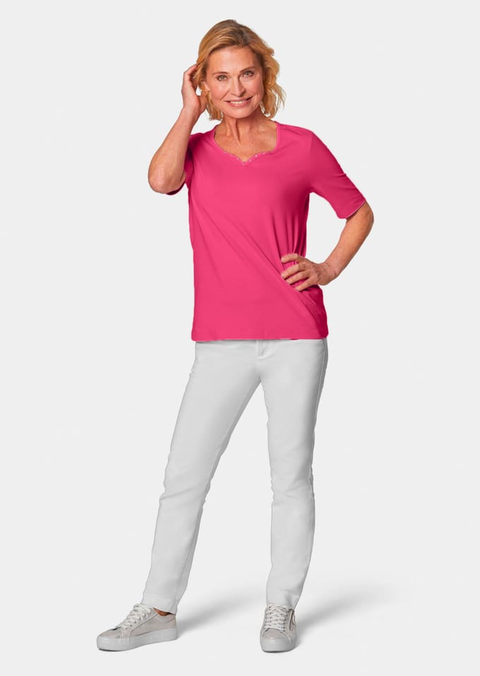 Goldner T-shirt Korte mouw basic shirt van katoen
