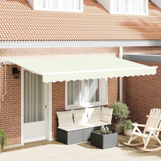 vidaXL - Uitschuifbare - luifel - Crème - 350 - x - 200 - cm - Stof