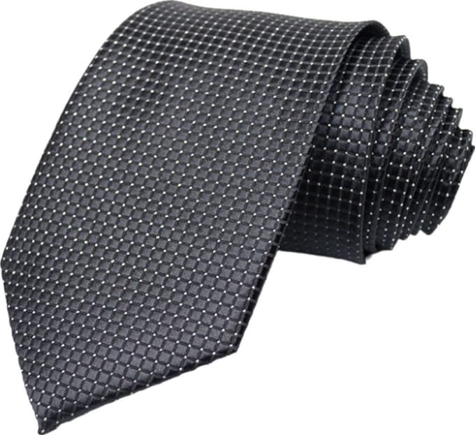 Fako Fashion - Stropdas - Ruit - Satijn - 8cm - 145cm - Zwart