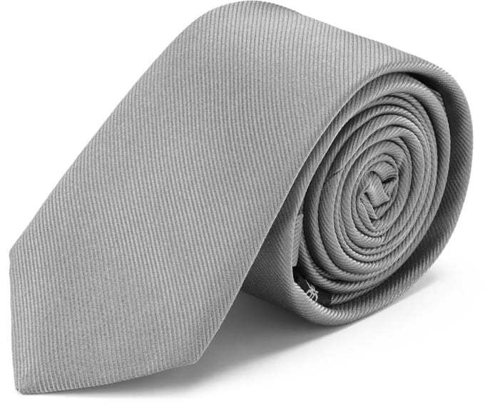 6 cm Stropdas van Grijs Zijden Twill
