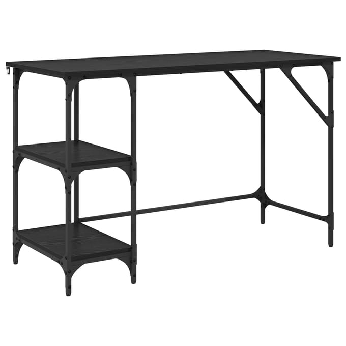 vidaXL Bureau Zwart Eiken 120 x 50 x 75 cm Bewerkt hout