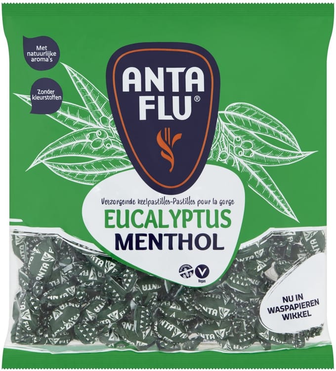 Keelpastilles anta flu eucalyptus zak 1 kilogram | 5 stuks