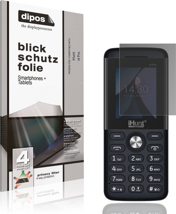 dipos – Matte Privacy Screenprotector geschikt voor iHunt i4 Pro | Anti-Spy Beschermfolie