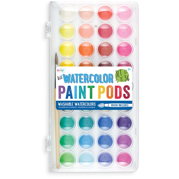 Ooly - Lil' watercolor paint pods - Waterverf - Set van 36 heldere waterverfkleuren