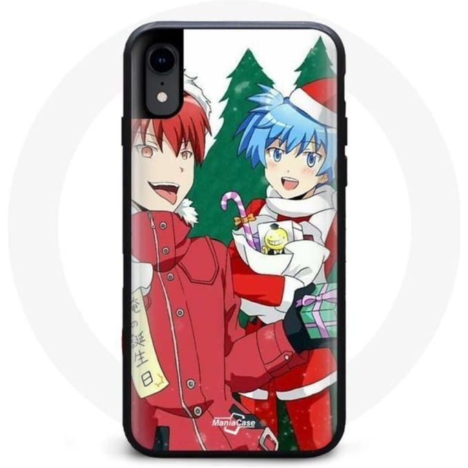 Coque - Maniacase - Iphone X - Karma et Nagisa - Silicone - Souple noir