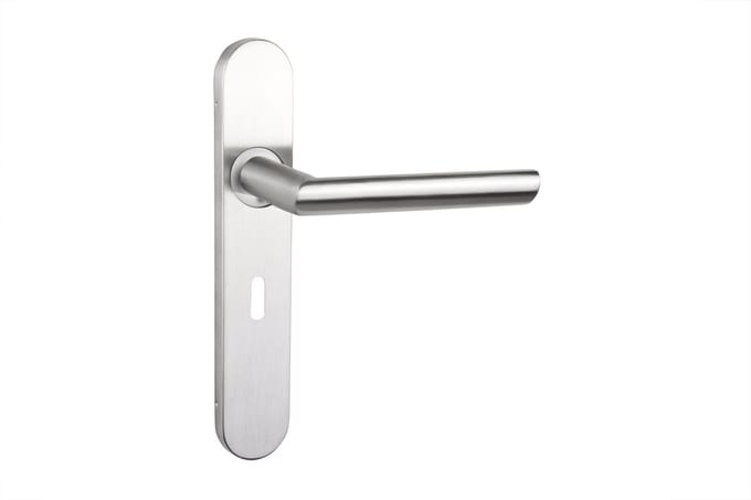 Lavuzo deurkruk Ragusa RVS met afgerond schild SL56 | Per set | Deurklink met schild