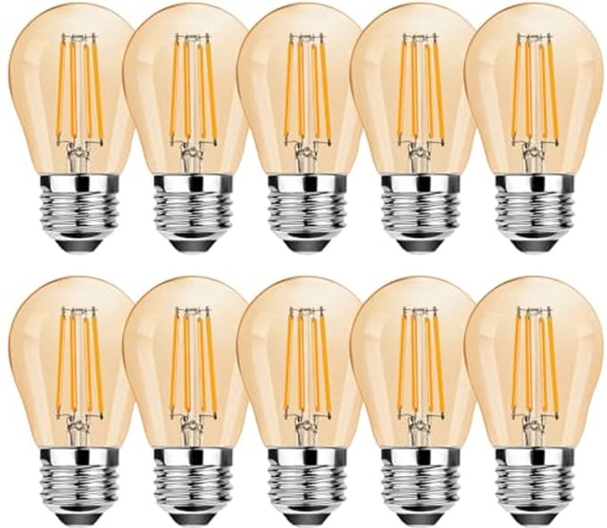 Dimbare E27 LED-lamp 4W - 2700K Warm Wit - Vervangt 35W Gloeilampen - Amber G45 - Set van 10