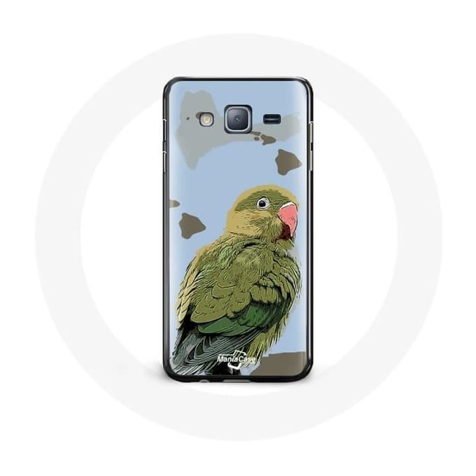 Coque pour samsung galaxy J5 2016 Perruches Oiseaux vert