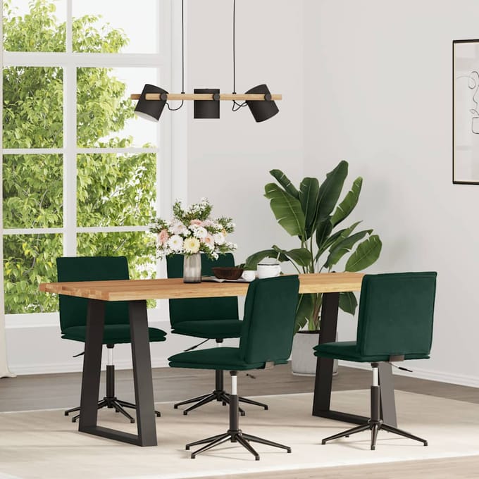 vidaXL Eetkamerstoelen 4 st fluweel donkergroen