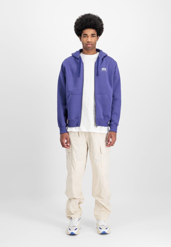 Hooded sweatshirt met rits Alpha Industries Basic Small Logo