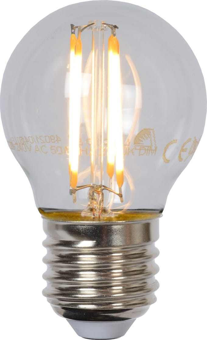 Lucide G45 - Filament lamp - Ø 4,5 cm - LED Dimbaar - E27 - 1x4W 2700K - Transparant