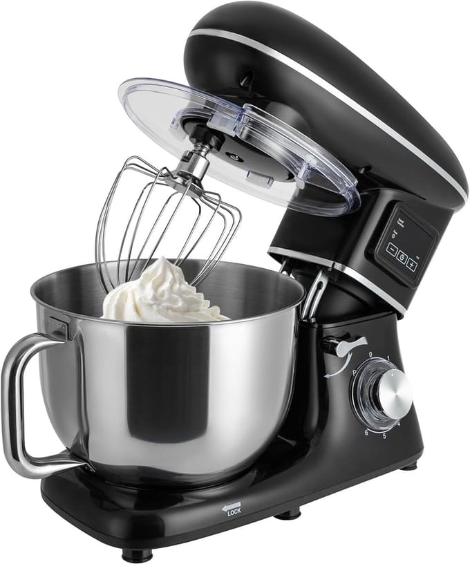 Keukenmixer - Deegmachine Kneedmachine - Bakken en Mixen - LCD Display - 6.2 L - Zwart