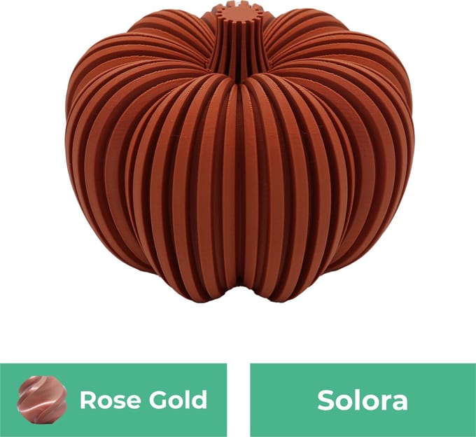 Solora pompoen beeld – Decoratief beeld - Rose Gold - 3d geprinte beeld – Herfst woondecoratie - 10CM